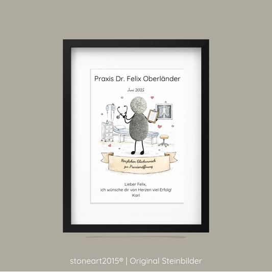 JOB92_-_Arztpraxis Geschenk zur Praxiseröffnung personalisierbar, handgemacht