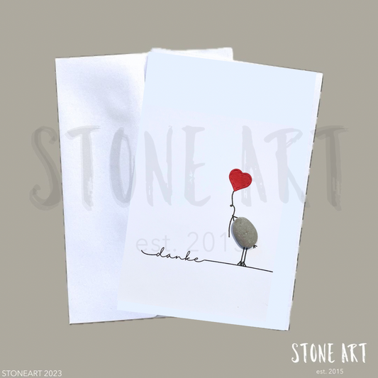 Mini-Steinbild-Karte mit dem Spruch „Danke“ – handgemachtes kleines Dankeschön mit Umschlag, ideal für Kolleg:innen, Lehrer:innen oder Lieblingsmenschen.