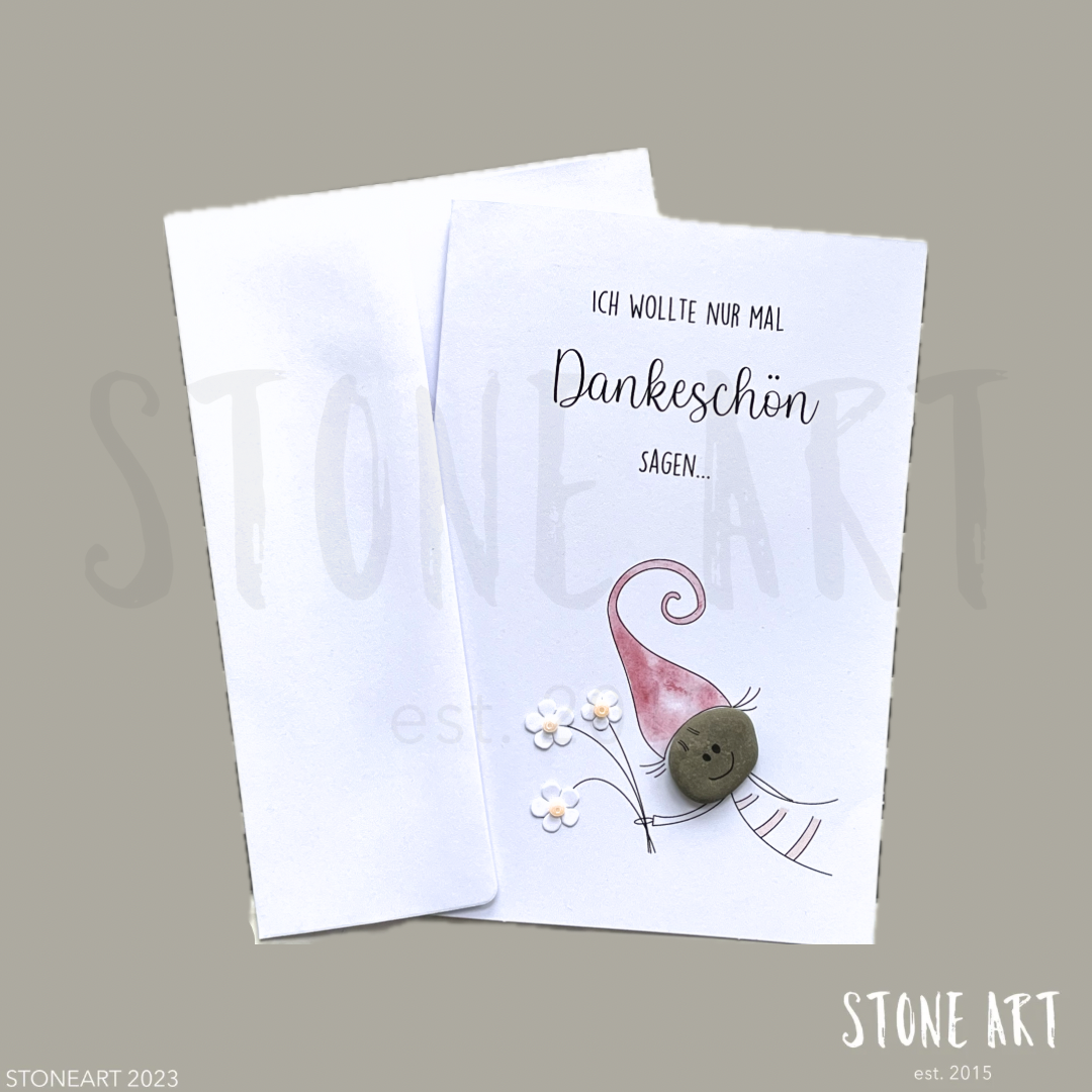 Dankeskarte - Stein Karte Ich wollte nur mal Dankeschön sagen