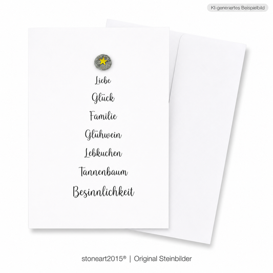 Weihnachtskarte "Liebe • Glück • Besinnlichkeit"