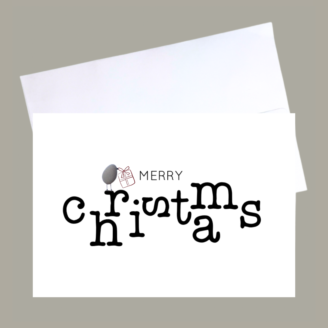 Karte "Merry Christmas" - Handgemachte Glückwunschkarte