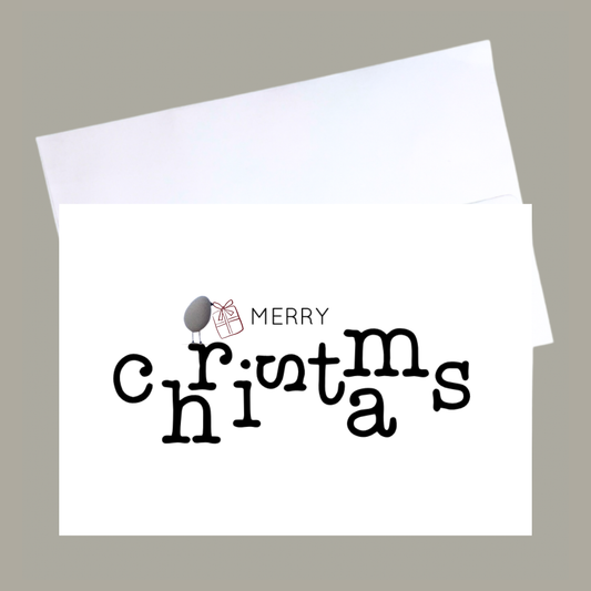 Karte "Merry Christmas" - Handgemachte Glückwunschkarte