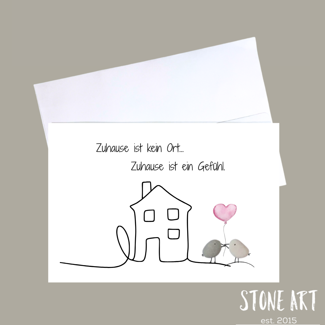 Card "Lucky beetle with immediate effect" - mini stone picture with envelope