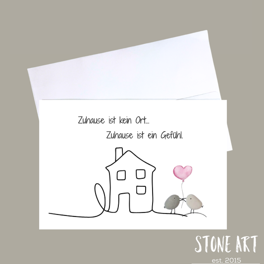 Card "Lucky beetle with immediate effect" - mini stone picture with envelope