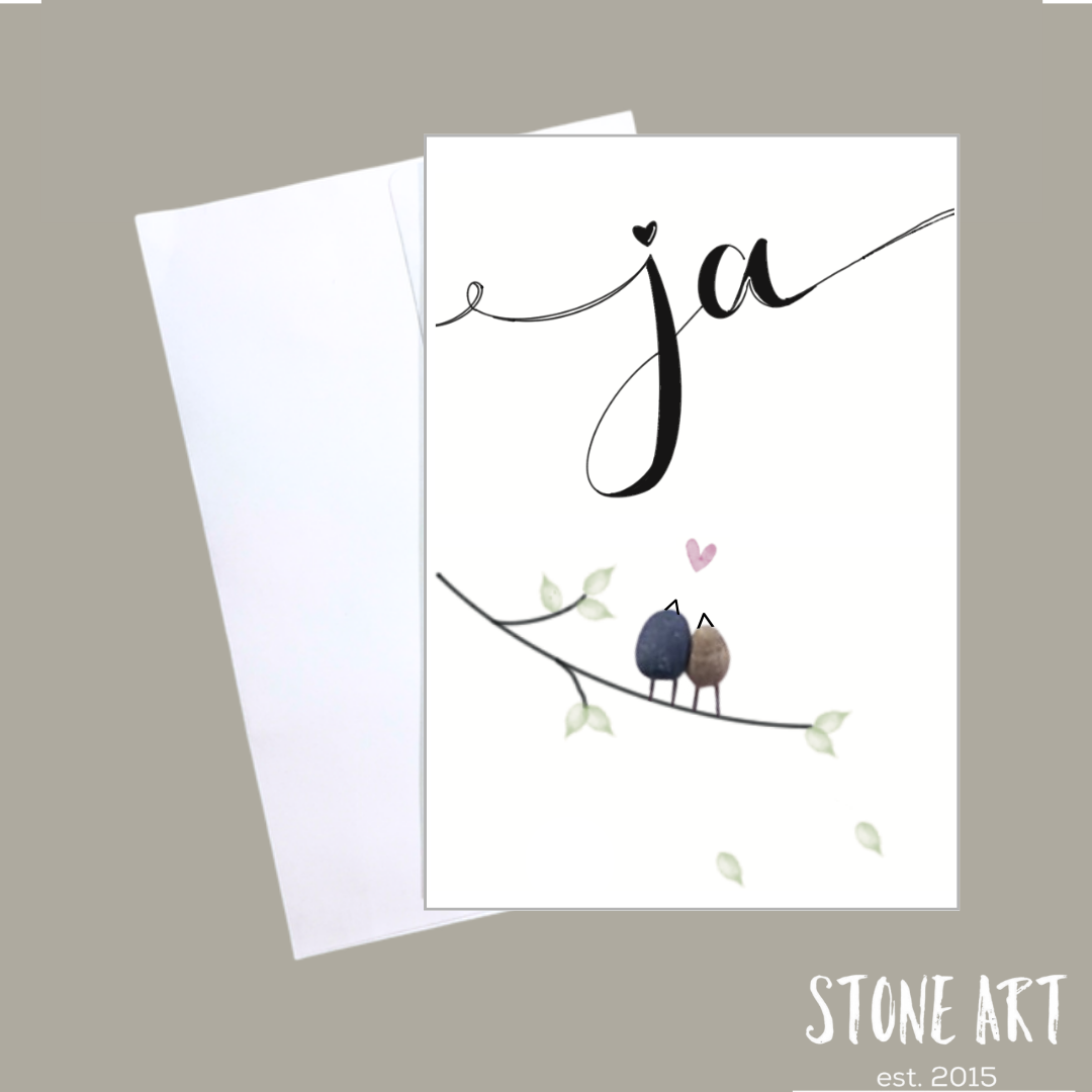 Karte - Ja - Vögel auf Ast