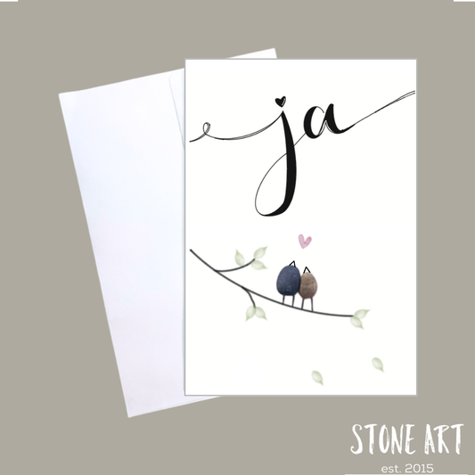 Karte - Ja - Vögel auf Ast
