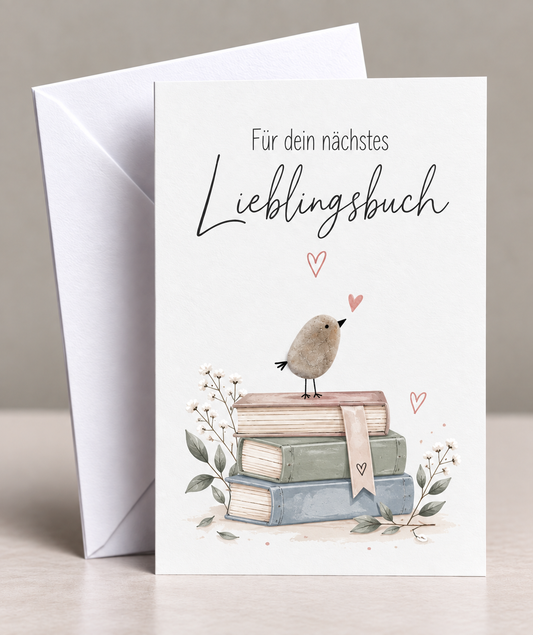 Card "Lucky beetle with immediate effect" - mini stone picture with envelope