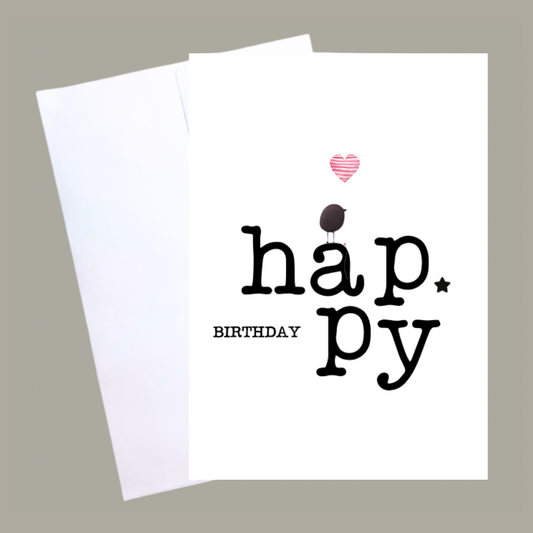 Karte „Happy Birthday“ – Handgemachte Glückwunschkarte