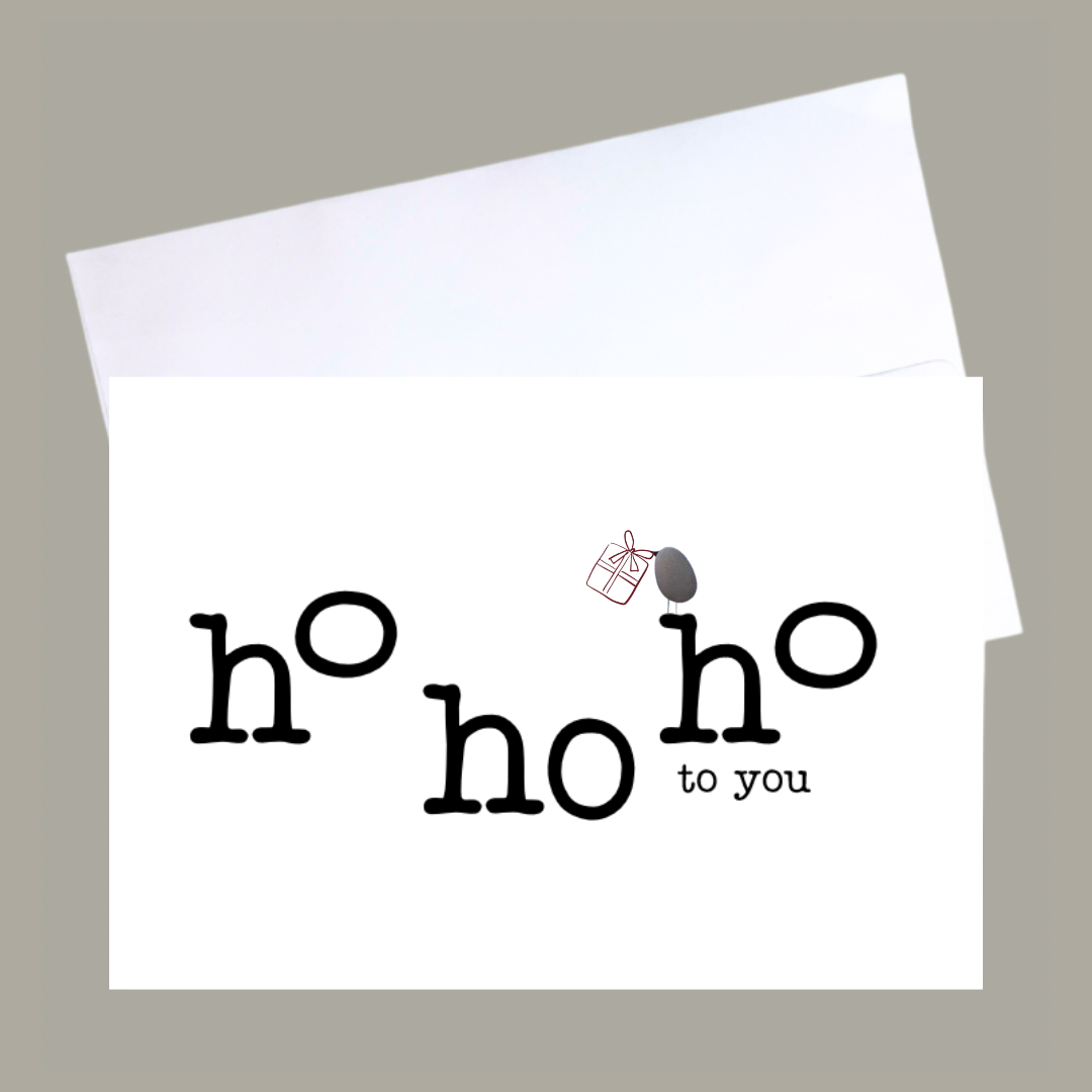 Karte "Ho Ho Ho to you" - Handgemachte Glückwunschkarte
