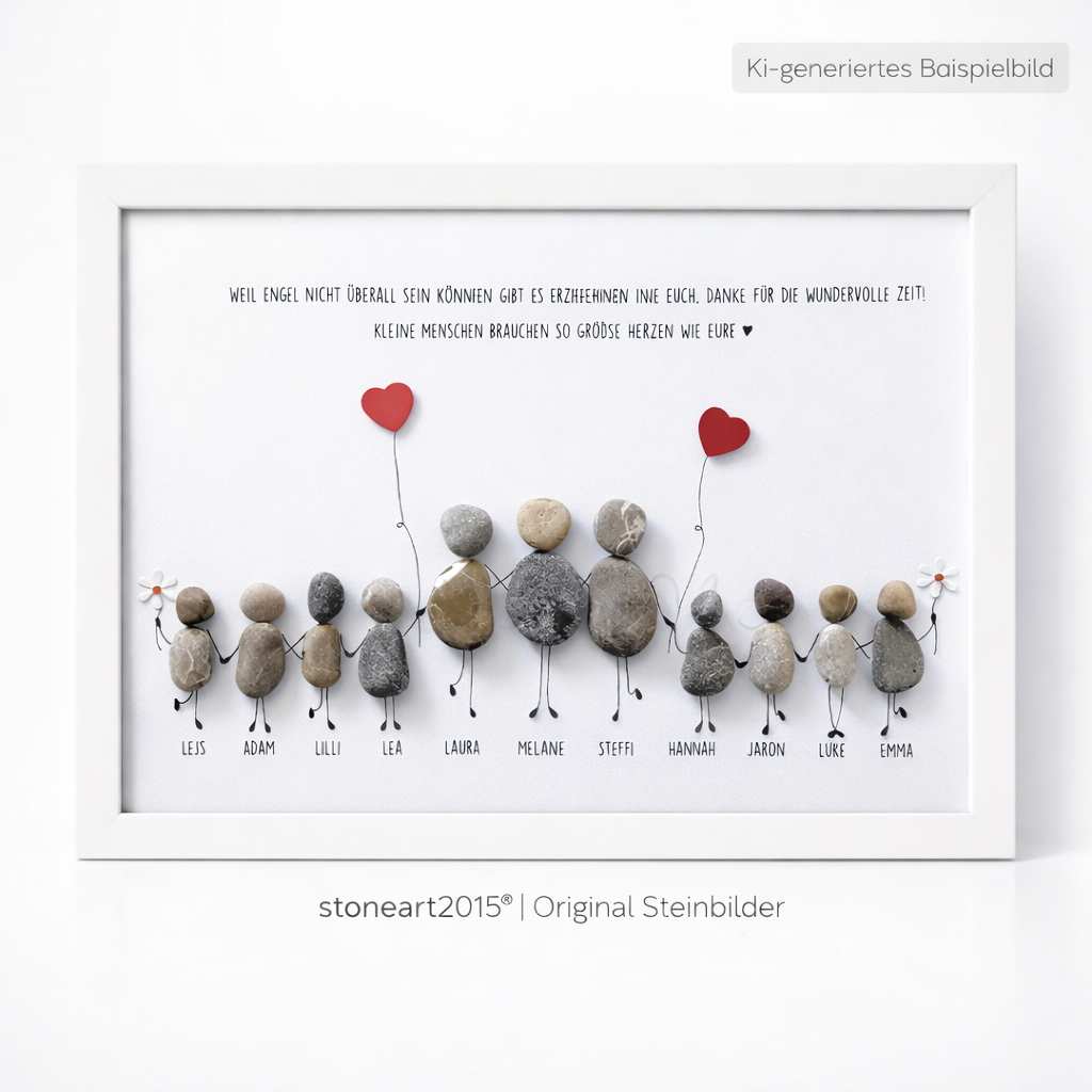 Stone art "Because angels can't be everywhere - female educators"