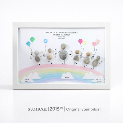 Handgemachtes Steinbild Regenbogen – Geschenk Beste Erzieherin – Abschied Kindergarten, Dankeschön Kita