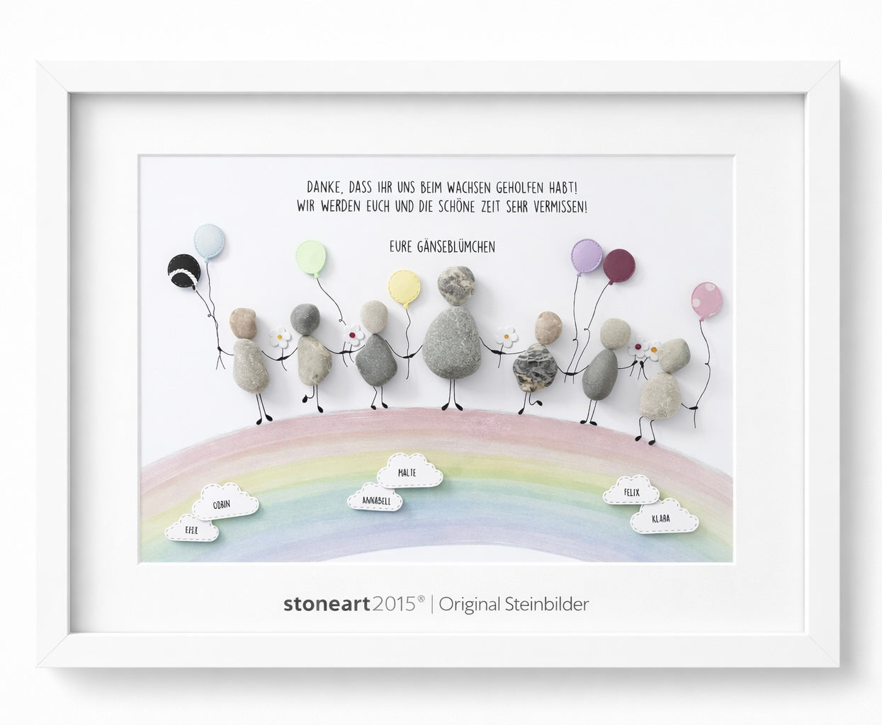 Steinbild Regenbogen – Abschiedsgeschenk Kindergarten Erzieherin