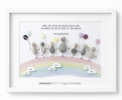 Steinbild Regenbogen – Abschiedsgeschenk Kindergarten Erzieherin