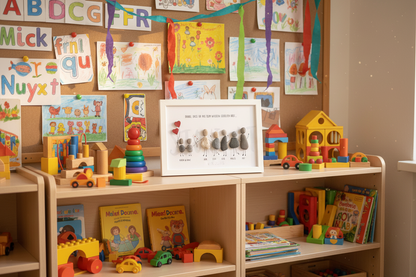 Steinbild Beste Erzieherin gerahmt im Wohnzimmer – handgemachtes Abschiedsgeschenk Kita