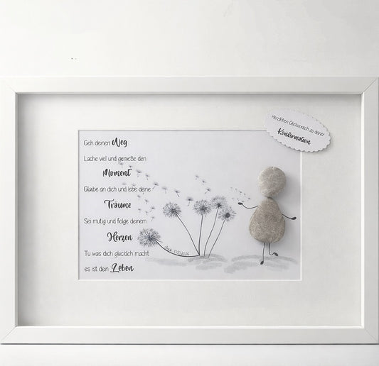Steinbild – Gehe deinen Weg – Kommunion & Konfirmation Geschenk
