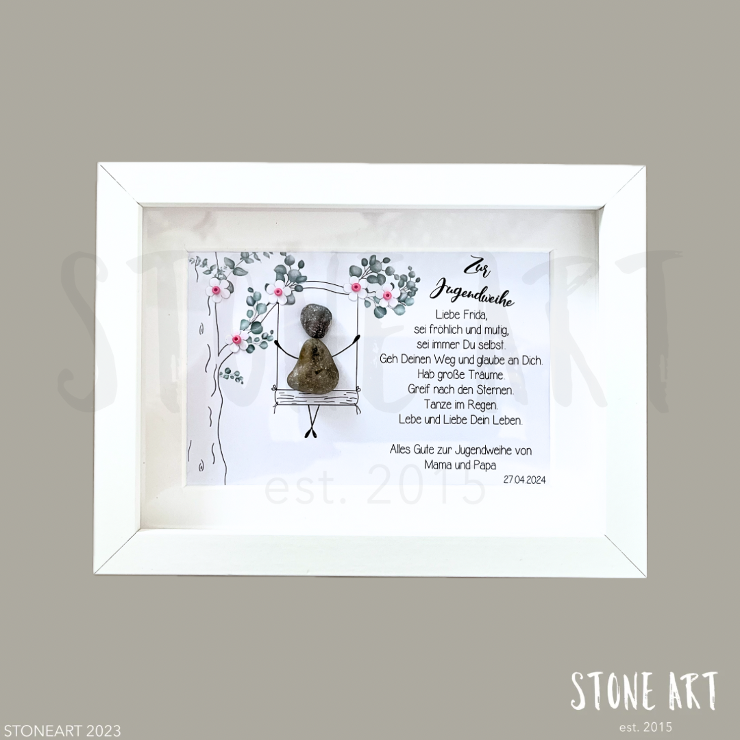 Quadro in pietra – Sii allegro e coraggioso – Comunione & Cresima