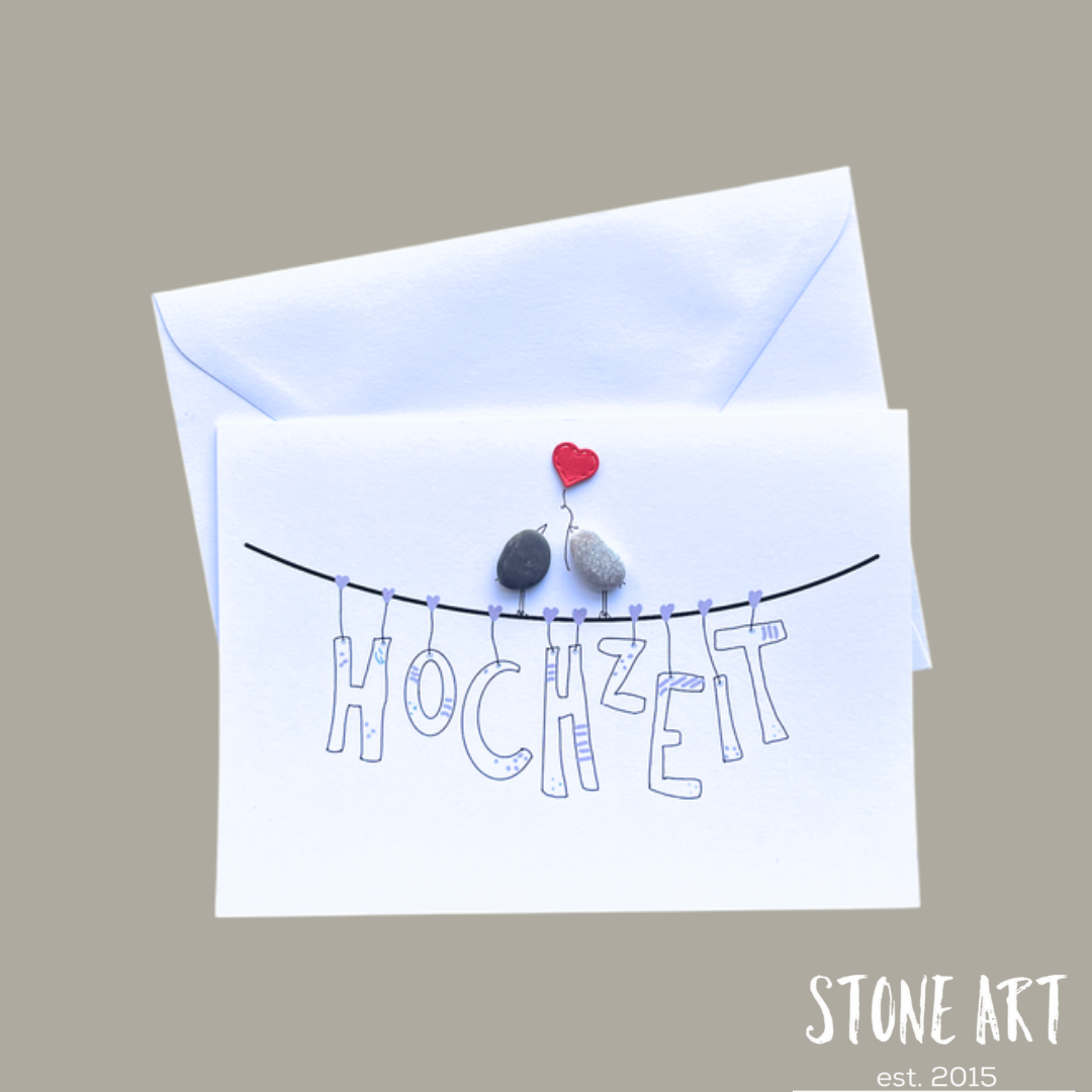 Biglietto "Matrimonio" - Mini quadro in pietra con busta