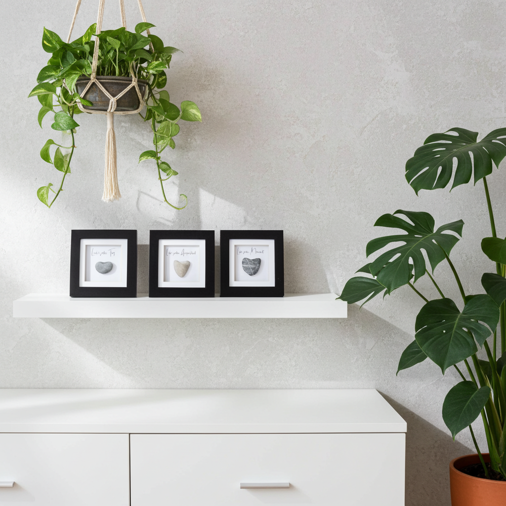 Quadri in pietra - Vivi, Ama, Ridi - Decorazioni fatte a mano con cuore