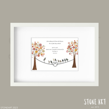 Steinbild Lehrer plfanzen die Samen des Wissens