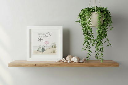 MEER19_Steinbild im Wohnraum Zusammen mit dir ist das Glück Meer 