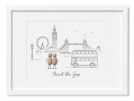 Kieselsteinbild London Skyline, Geschenk für London-Liebhaber, handgemachtes Steinbild