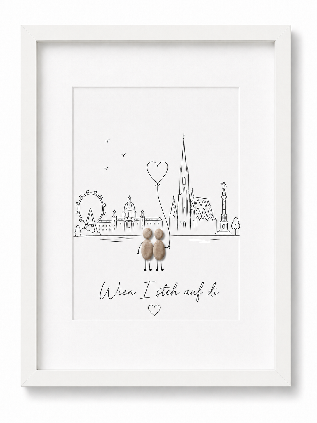 Kieselsteinbild München I steh auf di, Geschenk für München-Liebhaber, handgemachtes Steinbild