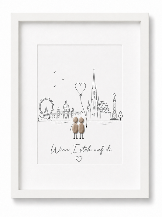Kieselsteinbild München I steh auf di, Geschenk für München-Liebhaber, handgemachtes Steinbild