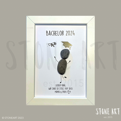 PRUEF06-Steinbild Bachelor Geschenk zum Abschluss für Bachelor, Master, sonstige Prüfung