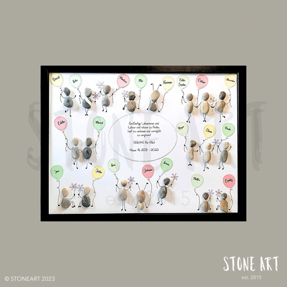 Handgemachtes Steinbild „Abschied nehmen ist schwer, aber manchmal der richtige Weg“, perfektes Trostgeschenk oder Gedenkgeschenk aus natürlichen Materialien.