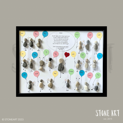 Handgemachtes Steinbild „Abschied nehmen ist schwer, aber manchmal der richtige Weg“, perfektes Trostgeschenk oder Gedenkgeschenk aus natürlichen Materialien.“