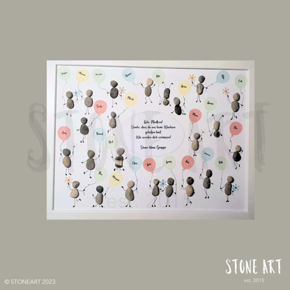 Handgemachtes Steinbild „Abschied nehmen ist schwer, aber manchmal der richtige Weg“, perfektes Trostgeschenk oder Gedenkgeschenk aus natürlichen Materialien.“