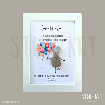 SCHU18-Steinbild-Ein guter Lehrer erklärt, ein großartiger Lehrer inspiriert