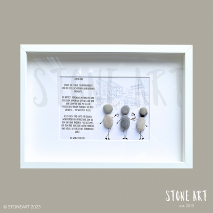 Handgefertigtes Steinbild als Sonderanfertigung – individuell personalisiertes Einzelstück nach Kundenwunsch, liebevoll gestaltet.