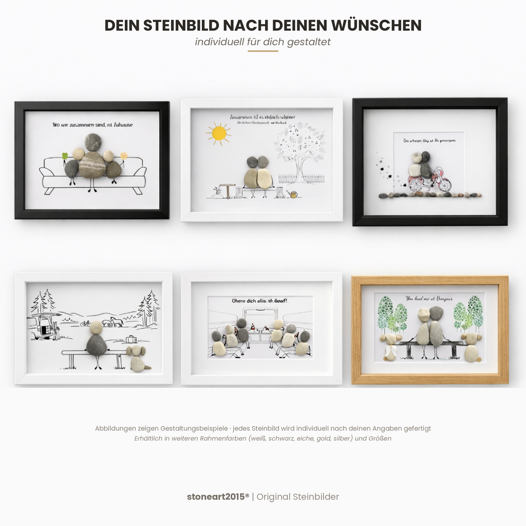 Steinbild nach deinen Wünschen angefertigt. Verschiedene Rahmen zur Auswahl
