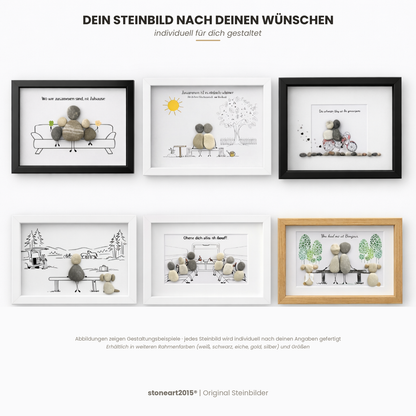 Steinbild nach deinen Wünschen angefertigt. Verschiedene Rahmen zur Auswahl