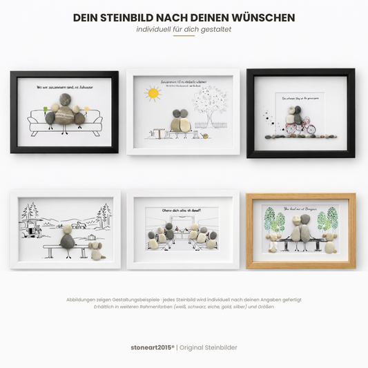 Steinbild nach deinen Wünschen angefertigt. Verschiedene Rahmen zur Auswahl