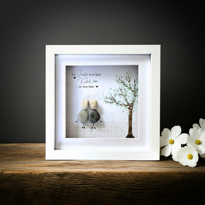 Stone picture - A sister is a piece of childhood that stays forever