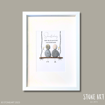 Steinbild - Schwesterherz  - Danke, dass du immer da bist