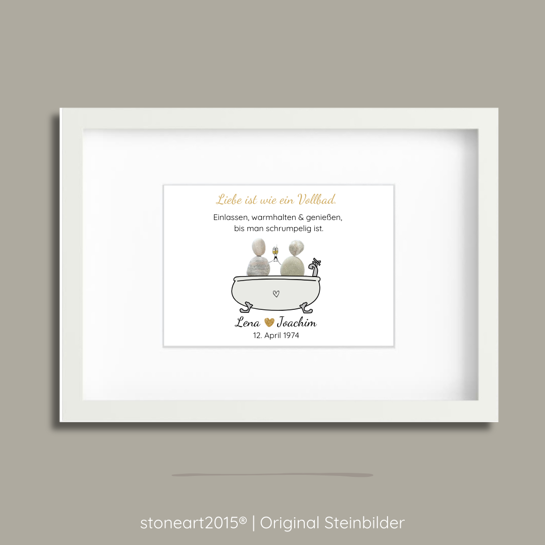 Steinbild - Liebe ist wie ein Vollbad
