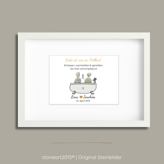 Steinbild - Liebe ist wie ein Vollbad