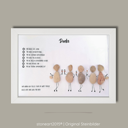 Steinbild Abschied Kollegin – Geschenk & kreative Geldidee