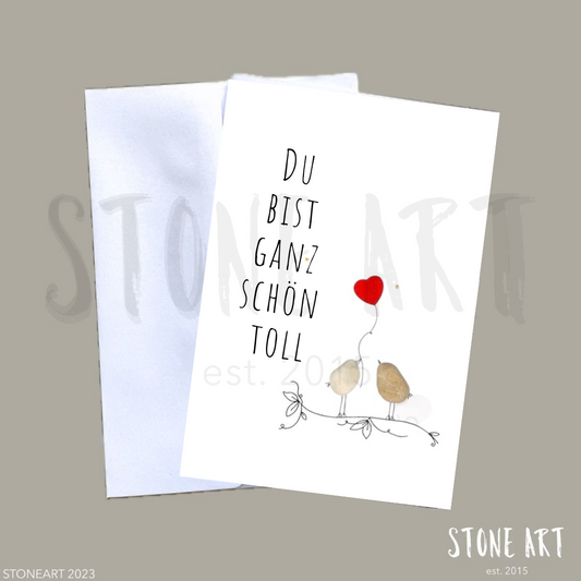 Stein Karte Du bist ganz schön toll - Geschenk