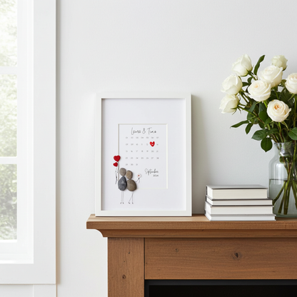 Stone Picture Wedding Calendar - Original Wedding Gift