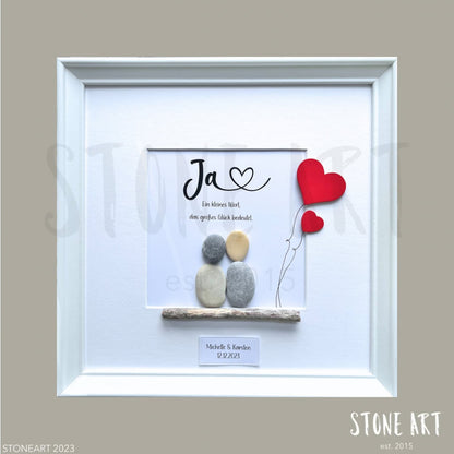 Steinbild-Ja Ein kleines Wort das großes Glück bedeutet Geschenk