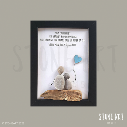 Steinbild Mein Superheld der braucht keinen Umhang- Vatertagsgeschenk