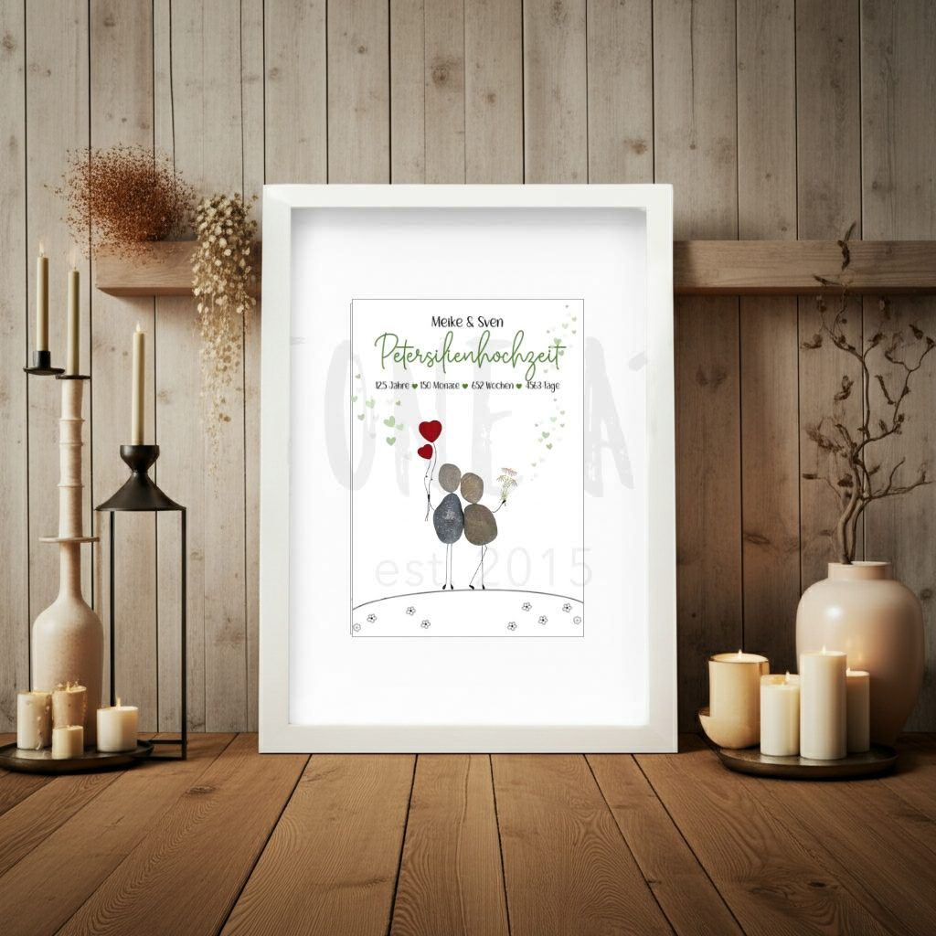 Steinbild Petersilienhochzeit – Geschenk zum 12,5. Hochzeitstag