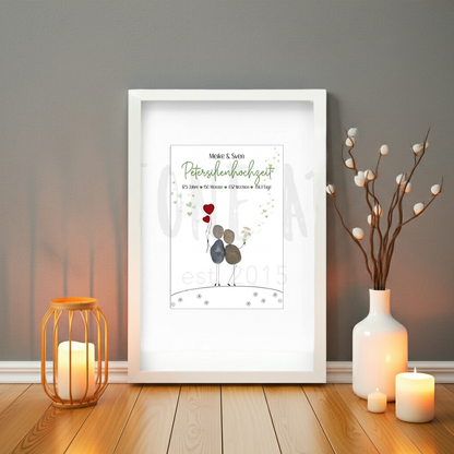 Steinbild Petersilienhochzeit – Geschenk zum 12,5. Hochzeitstag