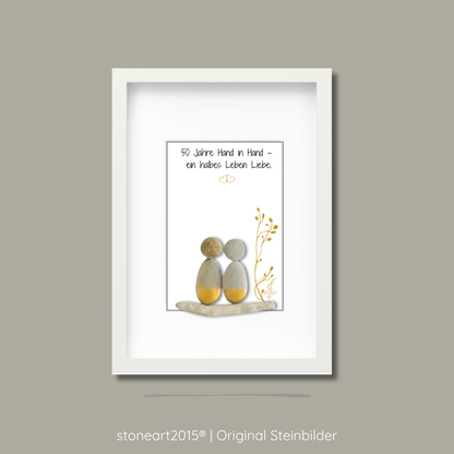 Steinbild - 50 Jahre Hand in Hand Geschenk zur Goldenen Hochzeit