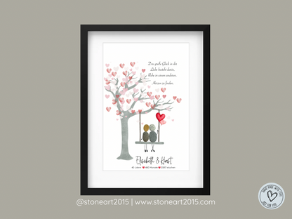 Steinbild - Das große Glück in der Liebe Rubinhochzeit Geschenk