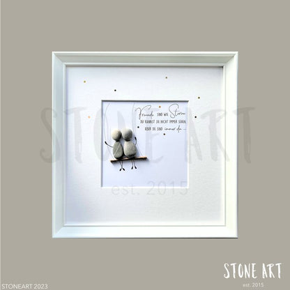 Steinbild - Freunde sind wie Sterne - Geschenk